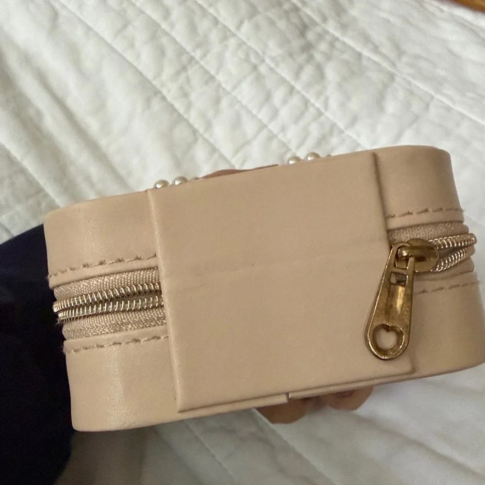 Pale pink Jewelry Box with Pearl Initial M